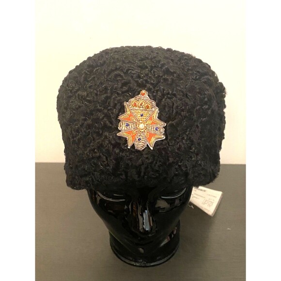 NWT PERSIAN LAMBSWOOL RUSSIAN COSSACK HAT Maximilian Bloomindale\'s Beaded Black main image 7